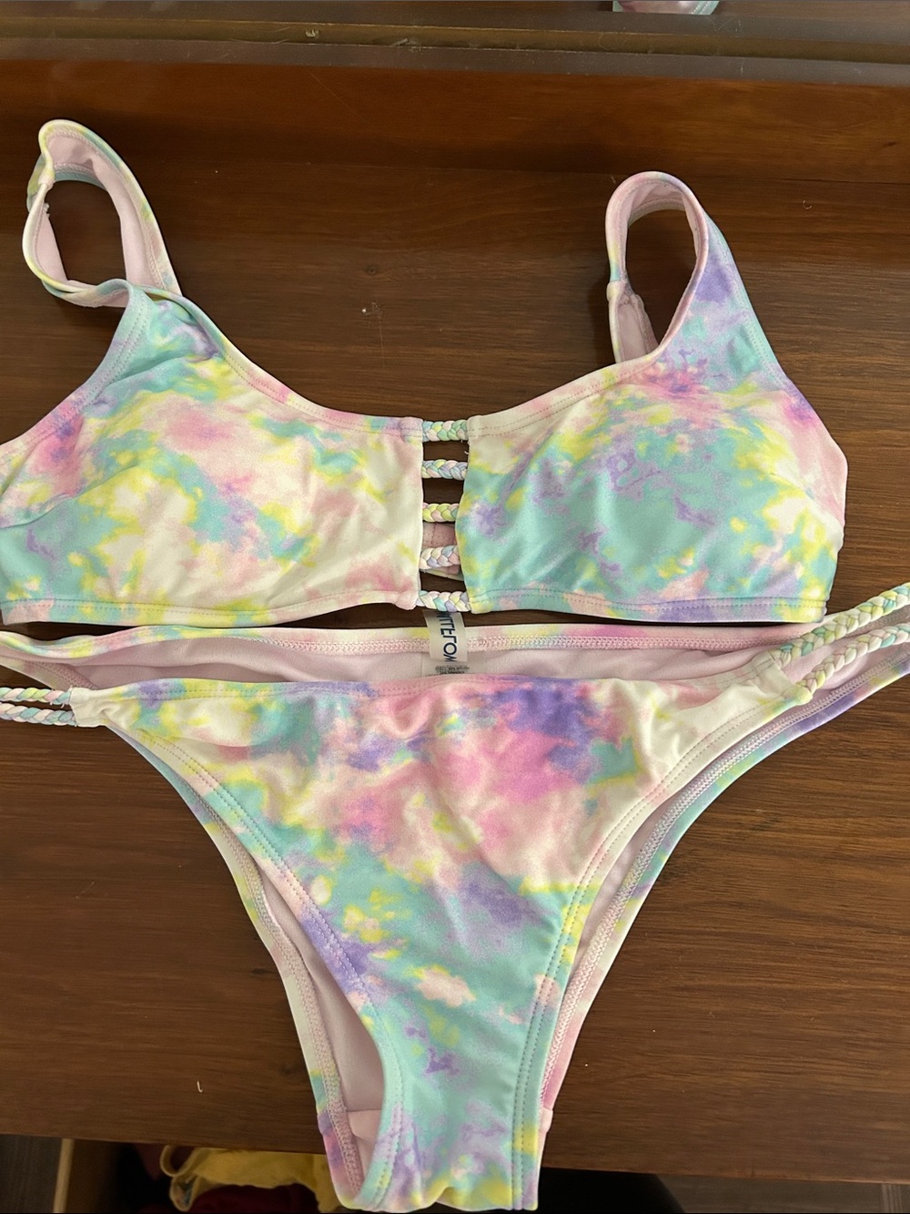 Wallflower Pastel Tie-Dye Bikini Set - Pink, Purple, Blue, Yellow